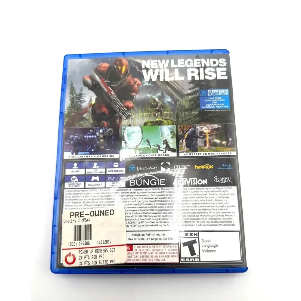 Playstation‎ 4 PS4 Destiny 2 Activision Rated T Game